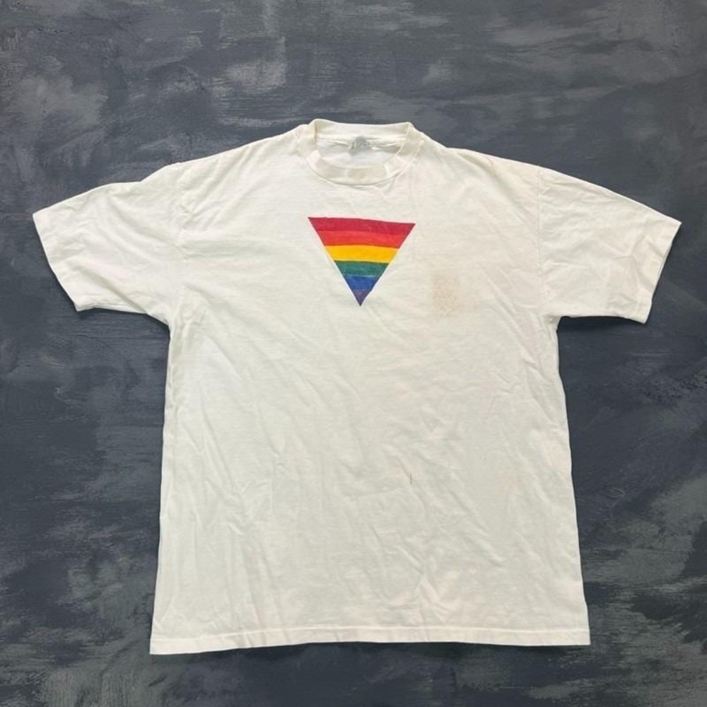 Vintage Gay‎ Pride Shirt Mens XL White 1980s LGBTQ